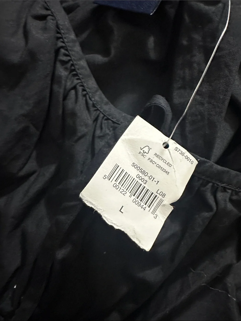 NWT! GAP Black Poplin Smocked Midi Dress - Large 🪂 - Picture 5 of 5